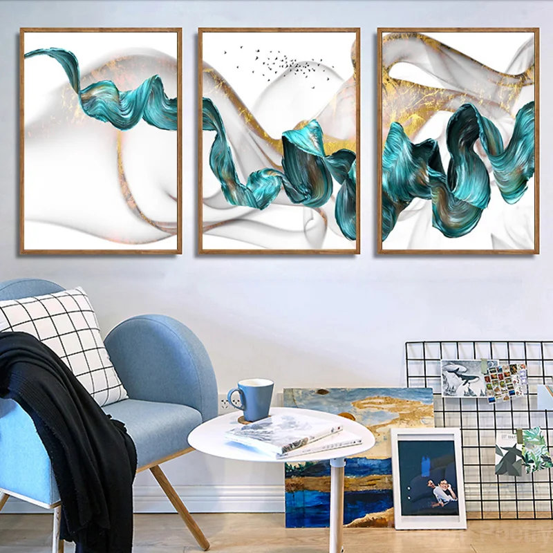 Абстрактная Лента картины шелковый шарф Картина на холсте настенное искусство