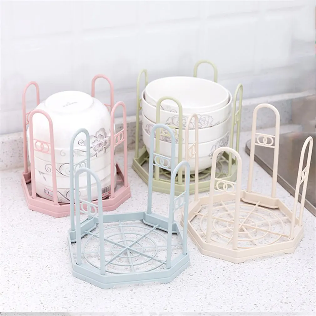 Пластиковый стеллаж для хранения чаш органайзер слива воды сушилка посуды