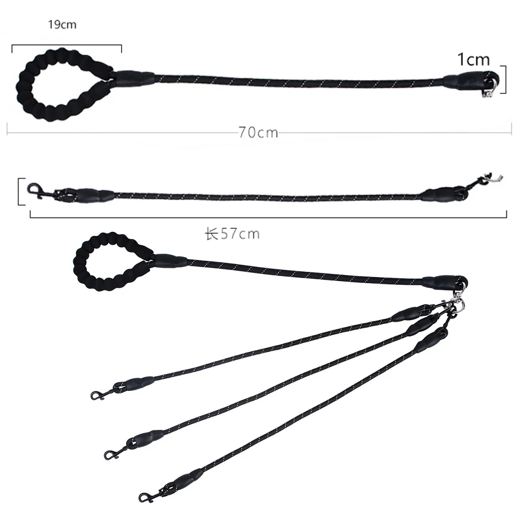 

New Dog Leash Splitter Coupler Cable 3 Way for Multiple Dogs Heavy Duty