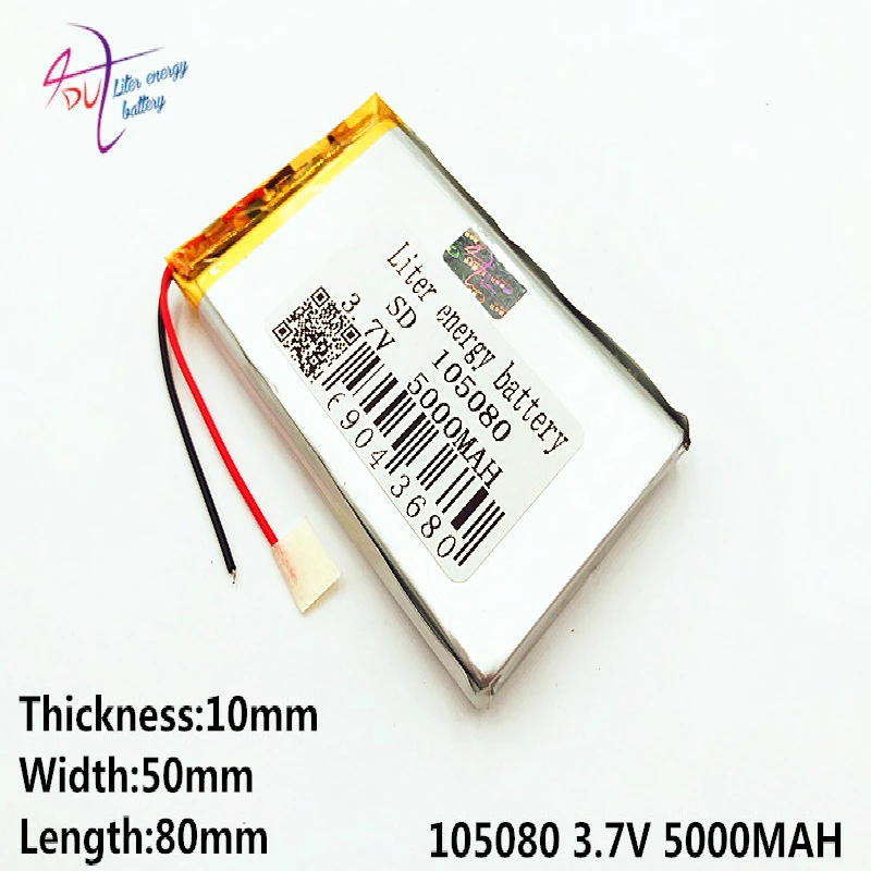 Best Battery Brand Size 105080 3.7v 5000mah Lithium Polymer Battery With Board For Pda Tablet Pcs Digital Products Fr