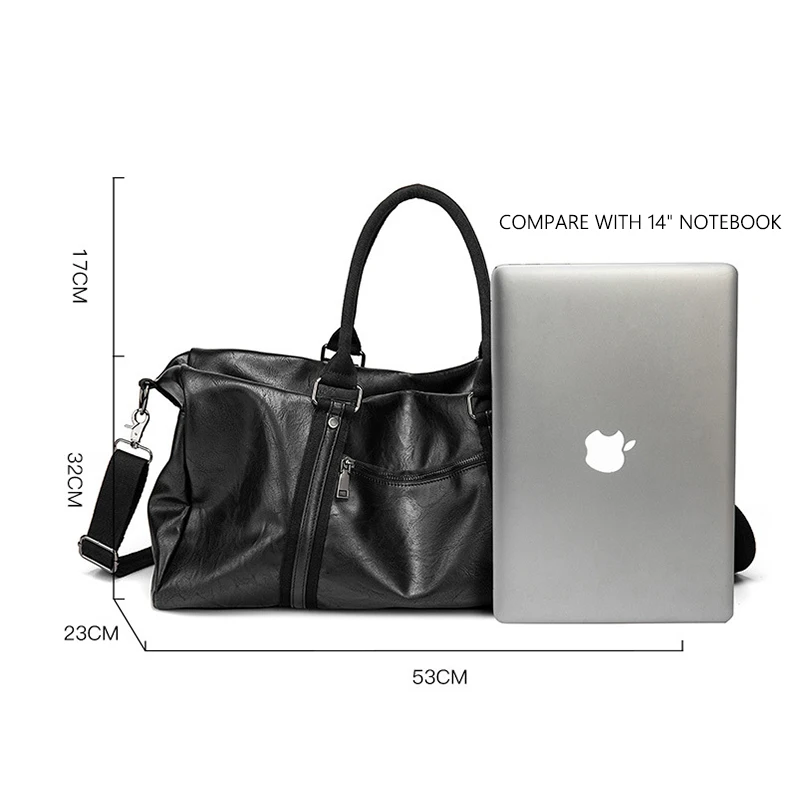 Кожаная Вместительная дорожная сумка для мужчин модный спортивный тоут на ремне