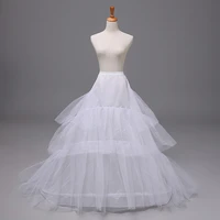 white black long train petticoat for tail wedding party dresses crinoline 2 hoops 3 net underskirt