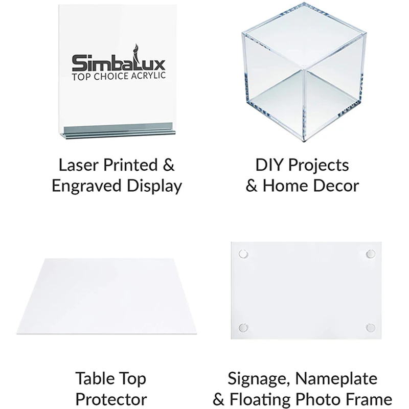 

Acrylic Sheet Clear Cast Plexiglass Panel Transparent Plastic Plexi Glass Board for Signs DIY Display ProjectsCraft