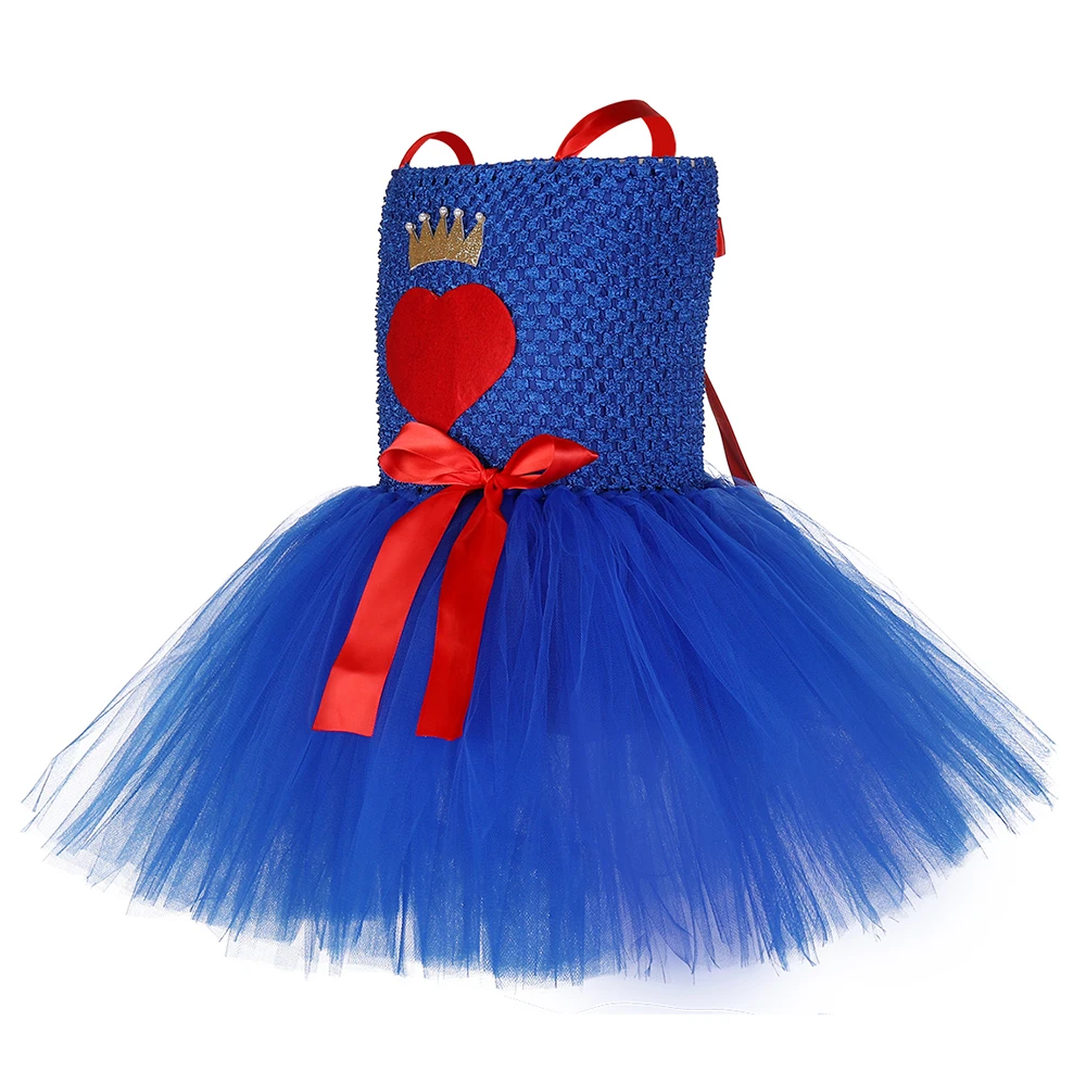 Royal Blue Girls Tutu Dress Villain Superhero Evie Cosplay Halloween Costume for Kids Girl Tulle Fancy Birthday Party Dresses | Детская