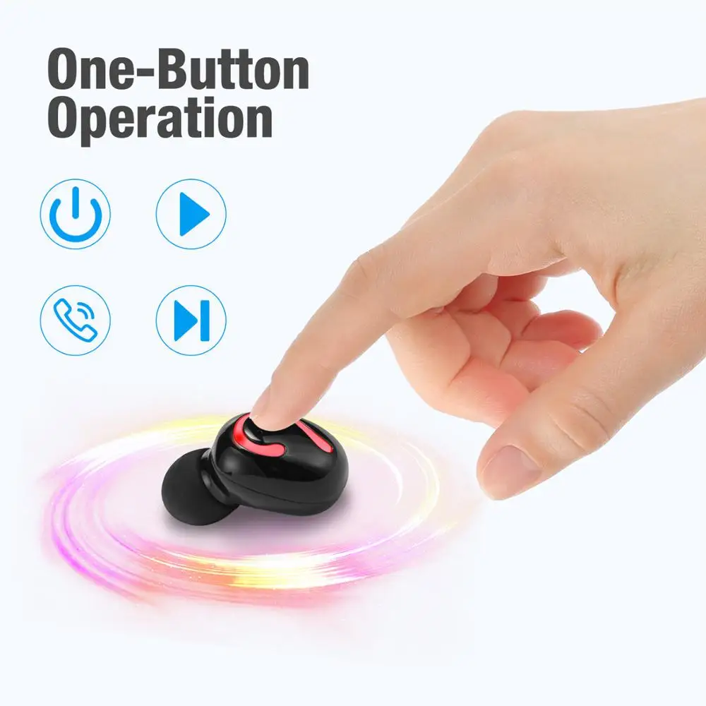 

Bluetooth 5.0 Headset TWS Wireless Earphones IPX7 Fingerprint Touch HD Stereo Wireless Noise Cancel Gaming Headset A1