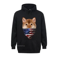 hoodie shiba inu dog w patriotic america bandana flag usa tops hoodie prevalent casual cotton mens hooded hoodies casual