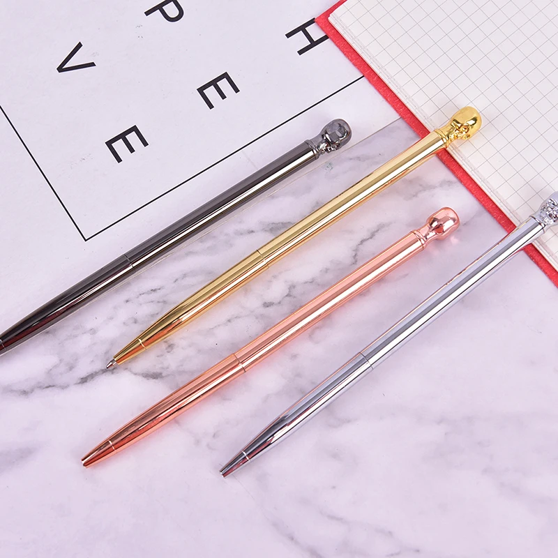 1 шт. Роскошные шариковые ручки новинка с черепом металлические офисные