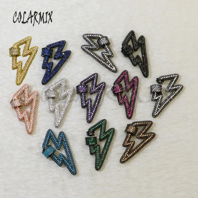 5 шт. радужная кристальная застежка для подвесок ожерелья винтовой крючок