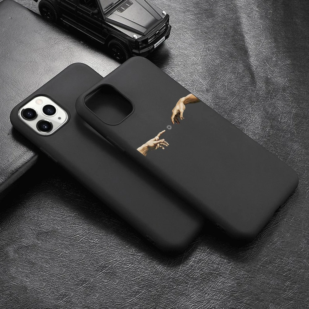  Phone Case For iPhone 11 7 8 Plus X SE 2020 11Pro Max Cover Art Cartoon Lover Statue Soft TPU Cases For iPhone 12 8 XR XS Capa