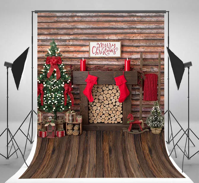 Рождественский фон для фотосъемки декорация дня рождения фотография фото студия