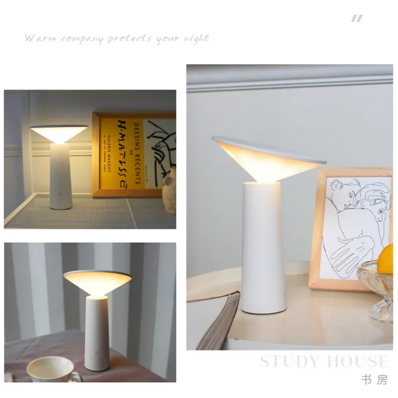 

New Bedroom Decoration LED Light Touch Dimmable USB Charging Modern Desk Lamp Study Night Light Christmas Decoration for Home