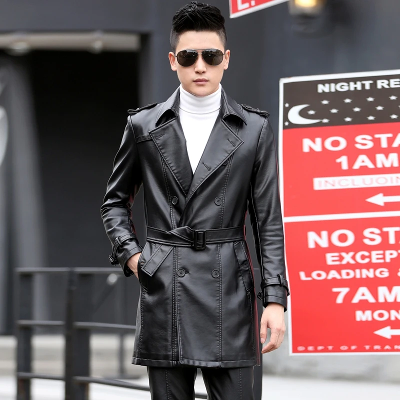 SWREDMI 5XL модный Тренч средней длины для мужчин новый весенне-осенний приталенный