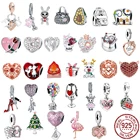 Ожерелье-браслет Pandora из серебра 925 пробы с подвеской в виде РОЗОВОГО СЕРДЦА и воздушного шара