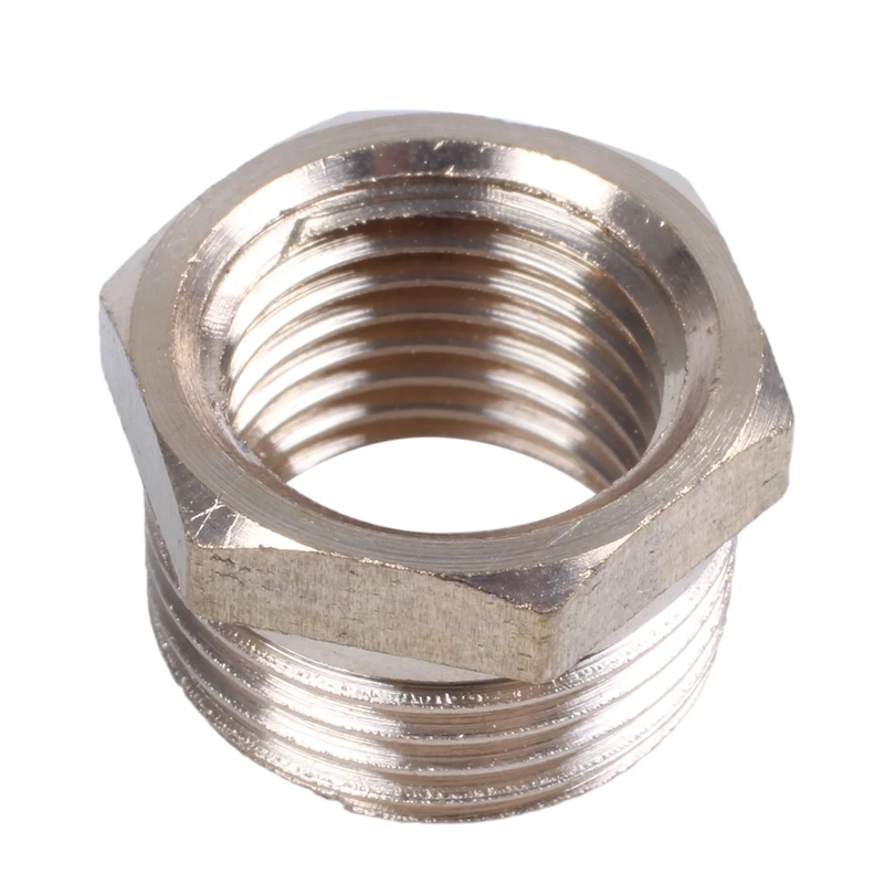

3/8" PT Male to 1/4" PT Female Hex Thread Bushing Piping Connector