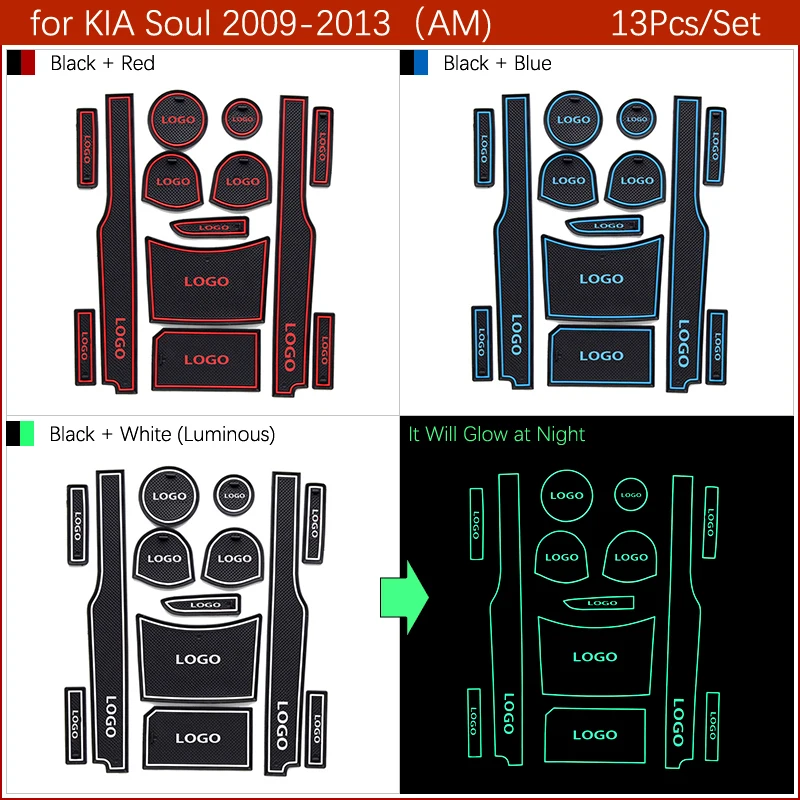 Резиновый противоскользящий коврик для двери Накладка подстаканника с пазами KIA