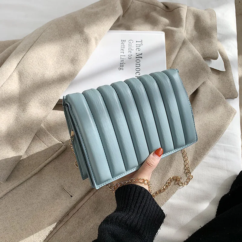 

Luxury Small Crossbody Bag for Women 2021 New Fashion Pleated Chain Ladies Shoulder Bag Designer Female Handbags Purses Bolsas