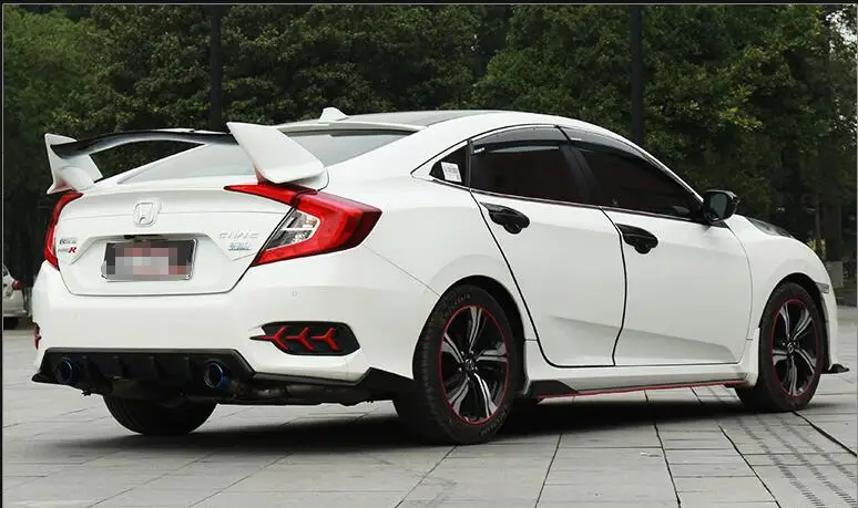 Для civic СЕДАН спойлер 2016 2019 TYPE R Civic ABS Материал заднего крыла Цвет задний для Honda