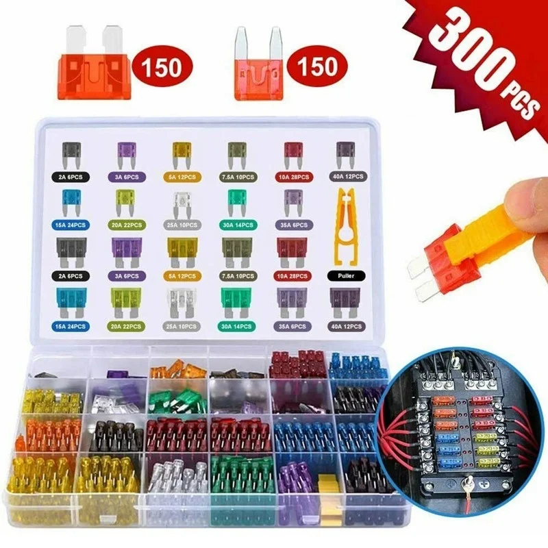 300pcs 5/7/10/15/20/25/30A Car Fuse Blade Assortment Assorted Kit Mini Small Size Set Auto Truck Automotive | Автомобили и