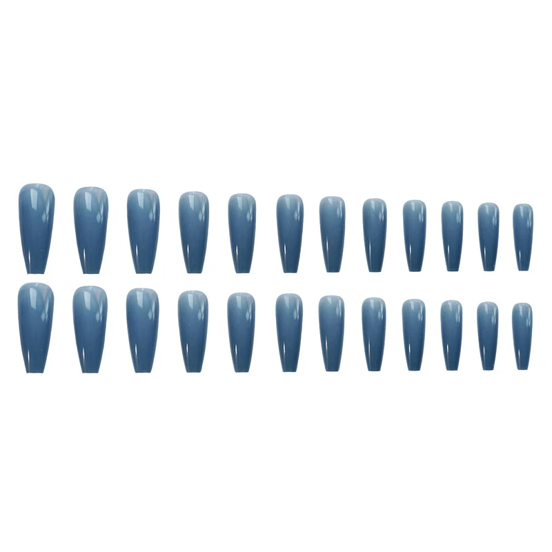 

Wholesale 24pcs Ballet Jelly Blue Wear Long Paragraph Fashion Manicure Patch False Nails Save Time Wearable Nail Patch M3