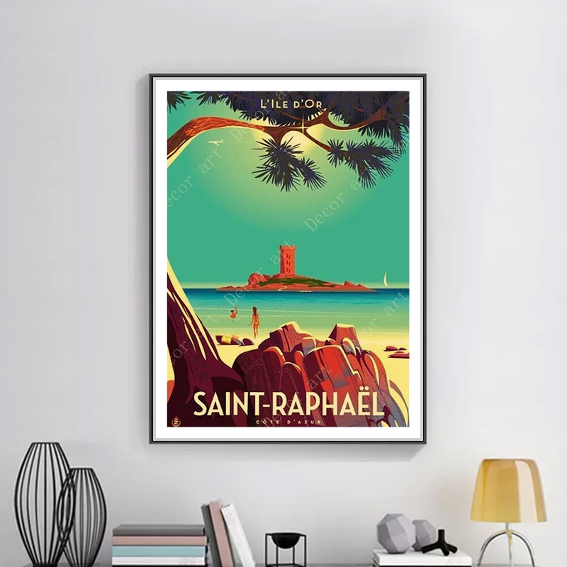 Винтажная Картина на холсте постеры из крафт бумаги с покрытием для серфинга у