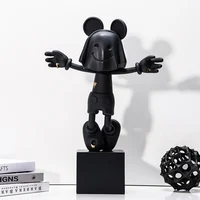 Room Decor Black Mouse Passionate Standing Statue Modern Cartoon Animal Statue Living Room Desktop Resin Ornament New Year Gifts