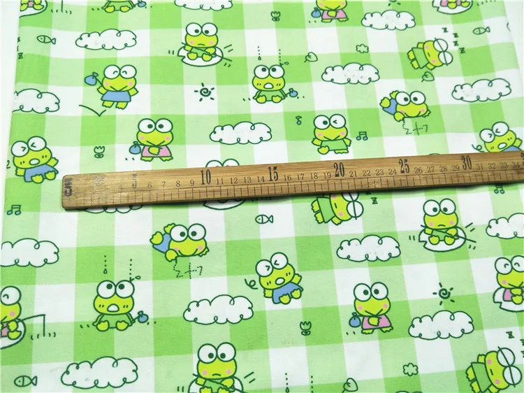 145 см ширина мультфильм Зеленая лягушка полиэстер холст ткань для мальчика