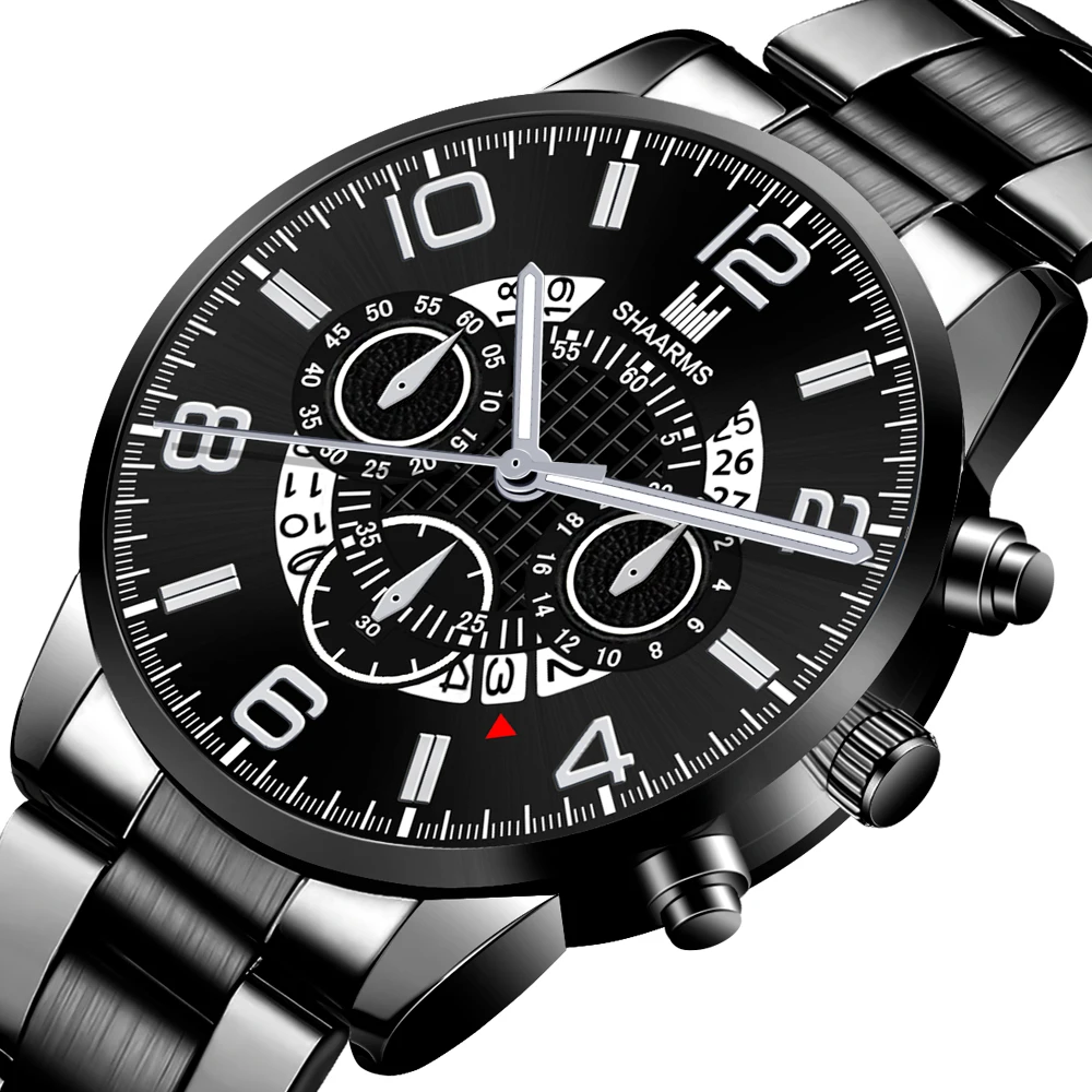 2020 Модные мужские коричневые часы роскошные из нержавеющей стали аналоговые