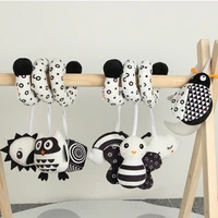 soft stuffed animals baby rattles black white baby games toys stroller crib baby toys with bell toys for babies 0 12 months