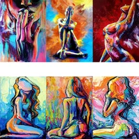 amtmbs picture by number abstract colourful sexy and naked womens art painting drawing on canvas handpainted paints by numbers