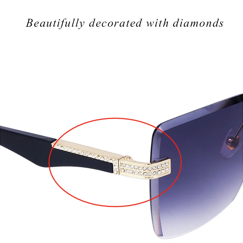 

2021 New Style Rimless Sunglasses Women Fashion Cat Eye Sunglasses Vintage Lunette De Soleil Femme Vogue Zonnebril Dames Glasses