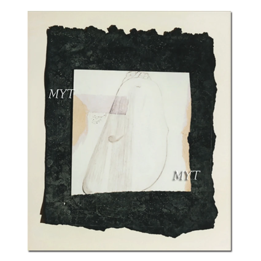 

No Framed Hand Painted Black And White Newest Abstract Wall Hanging Oil Painting On Canvas Modern Living Room Decorati Wall Art