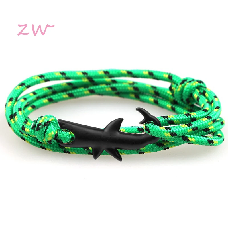 Новый Регулируемый мода Якорь акула браслет для мужчин и женщин браслеты с