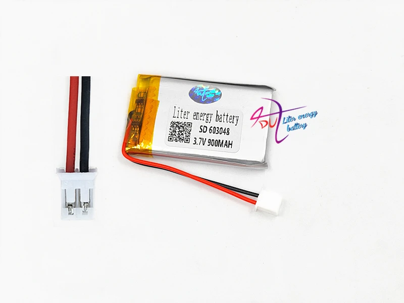 JST PH 2,0 мм 2pin 3,7 в 900 мАч LiPo литиевая полимерная аккумуляторная батарея Разъем 603048 для Mp3 gps bluetooth Камера динамик