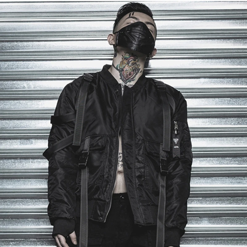 Мужская куртка ветровка в стиле хип хоп уличная одежда панк стиль повседневное