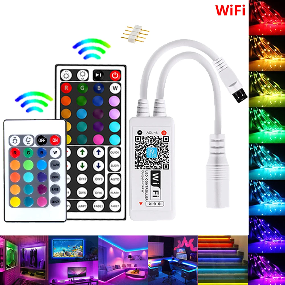 

DC5V 12V 24V RGB Led Wifi Controller LED controller For 5050 2835 RGB led strip Only/24Key/44Key WIFI Controller Magic Home