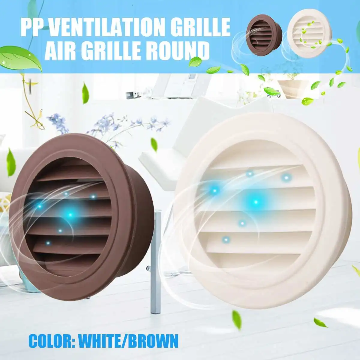 

HOT Round Air Vent ABS Louver Grille Cover PP Ventilation Grille Air Grille 100mm Heating Cooling & Vents