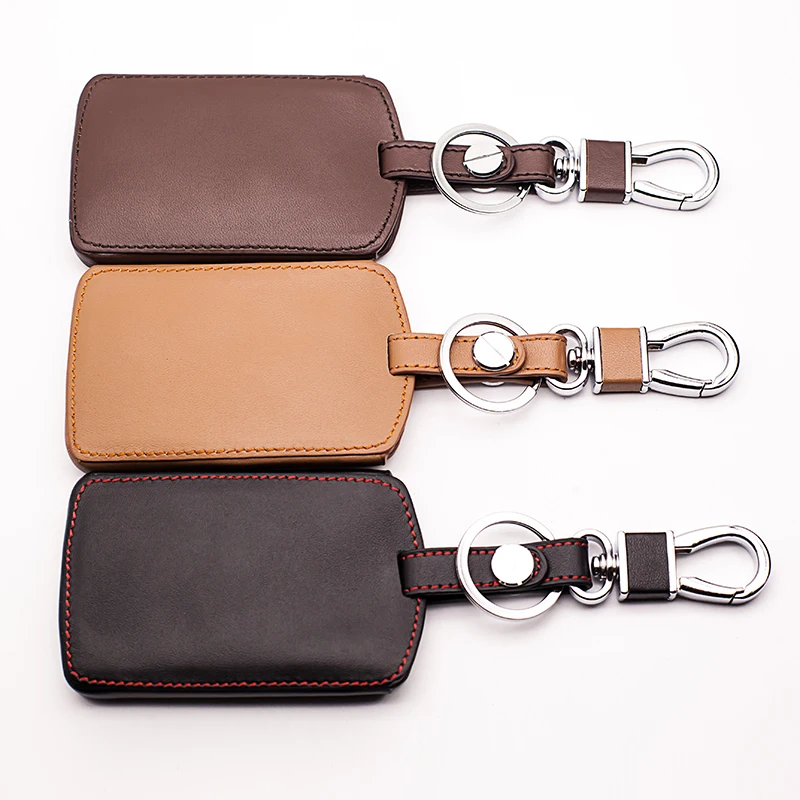 

2016 Car-cover Top layer Leather car keychain car key cover case holder for Renault Clio Scenic Megane Duster Sandero 4 buttons