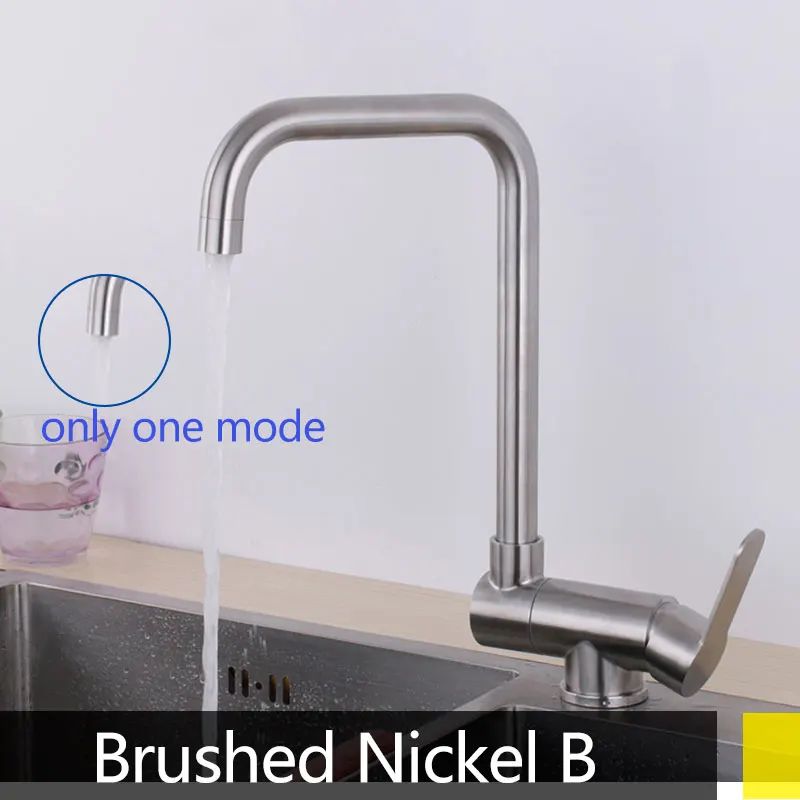 brushed 1 mode B Черный кран с поворотом на 360 градусов для кухонной раковины, кран для горячей и холодной воды, смеситель, кран с креплением на палубе, складное внутреннее окно, черная раковина для стирки - Цвет: brushed 1 mode B