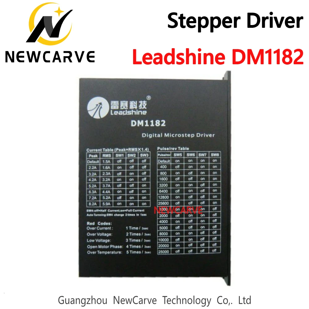 

Цифровой микрошаговый драйвер Leadshine DM1182, шаговый привод с ЧПУ, 2 фазы, 2,2 ~ а, 60 ~ В переменного тока, подходящий мотор Nema34 42 NEWCARVE