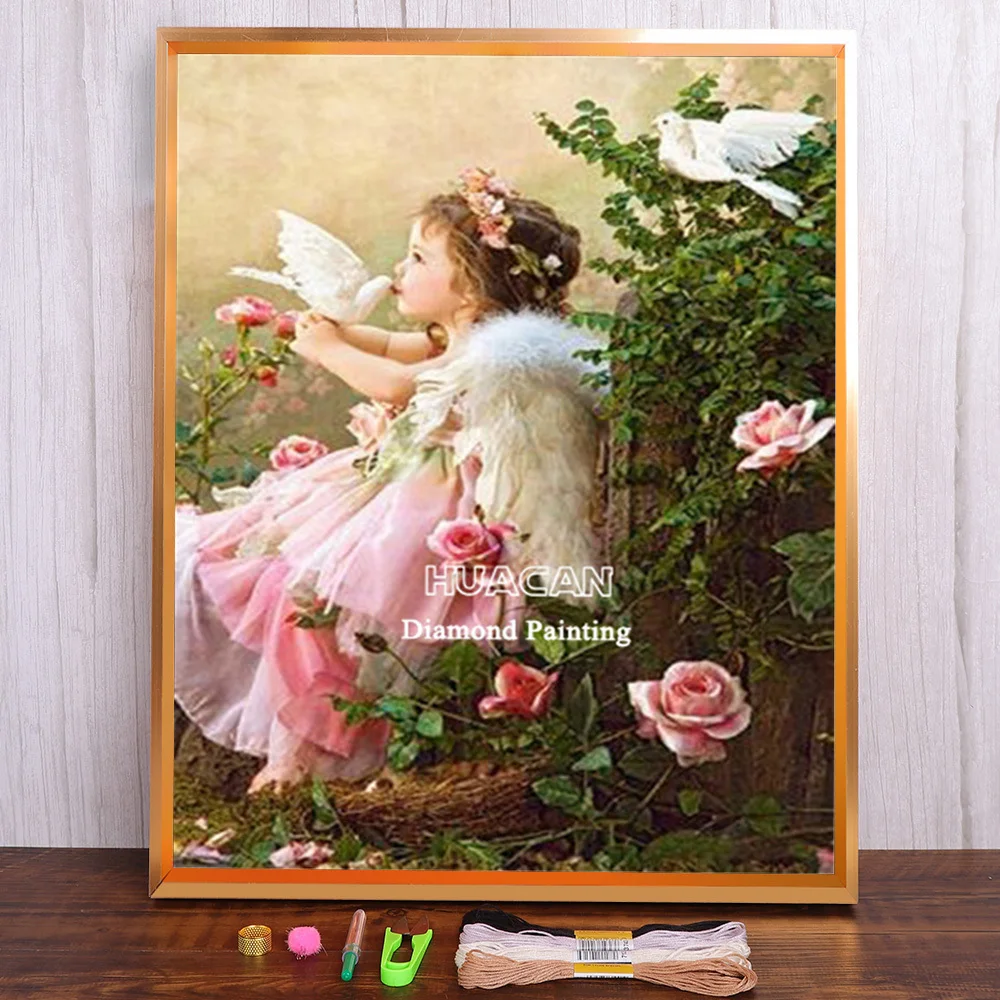 

Angel Kids Farmhouse Pre-Printed 11CT Cross-Stitch DIY Embroidery Full Kit DMC Threads Handiwork Knitting Painting Stamped