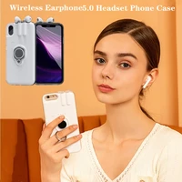 tws wireless earphone 5 0 headset case for iphone 11 pro xs max xr 8 7 6 6s wireless earphone phone case charge for airpods 12