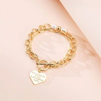 ornapeadia jewelry bracelet for women wholesale pearl alloy neutral chain ot buckle love letter pendant bracelet egirl jewelry