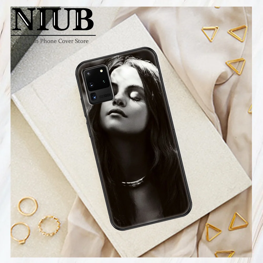 Чехол Selena Gomez для Samsung Galaxy Note 4 8 9 10 20 S8 S9 S10 S10E S20 Plus UITRA Ultra с черным рисунком чехол из