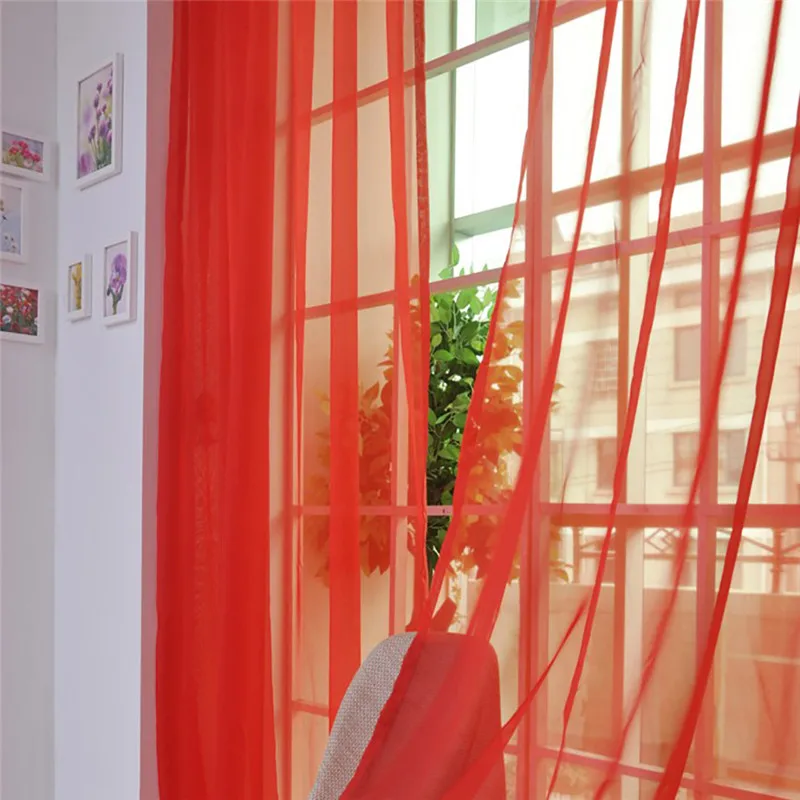 2020 1 шт. занавеска чистый цвет тюль для двери окна драпировка панель отвесный шарф