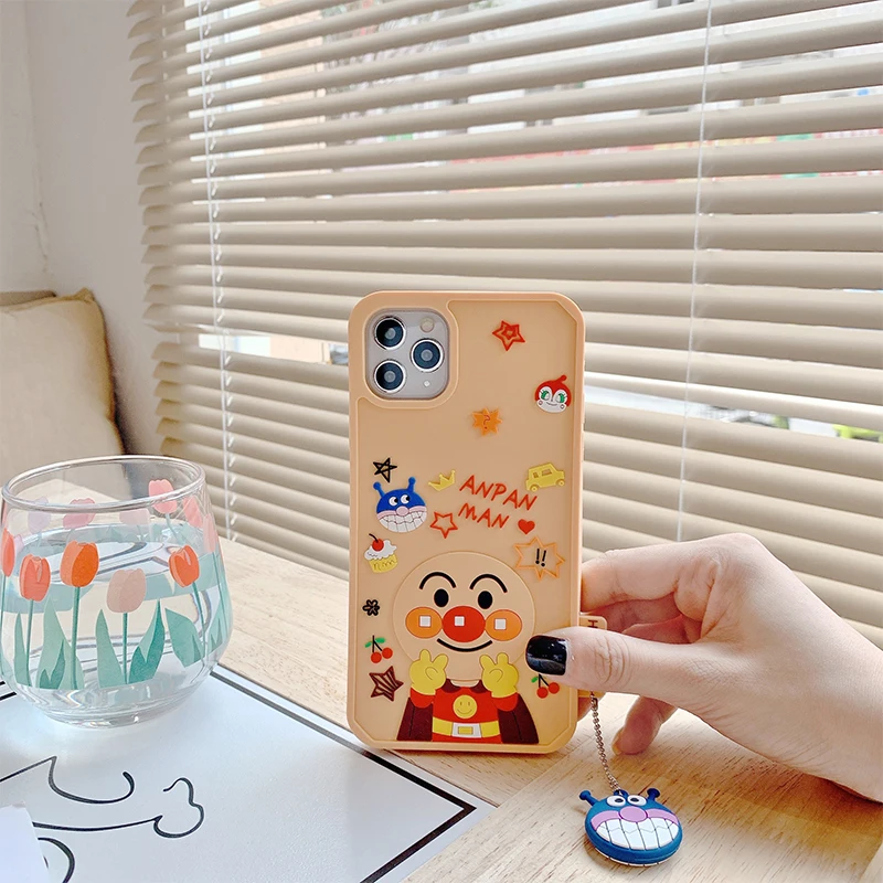 

Japan 3D Cartoon Cute Anpanman Baikinman Soft Silicon Case For iPhone 12 11 Pro X Xs Max XR 8 7 Plus Back Cover Free Shipping