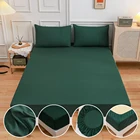 Простыня для кровати полноразмерная из микрофибры и полиэстера, мягкий однотонный наматрасник с 4 углами и резинкой, Современная простыня, 1 шт.