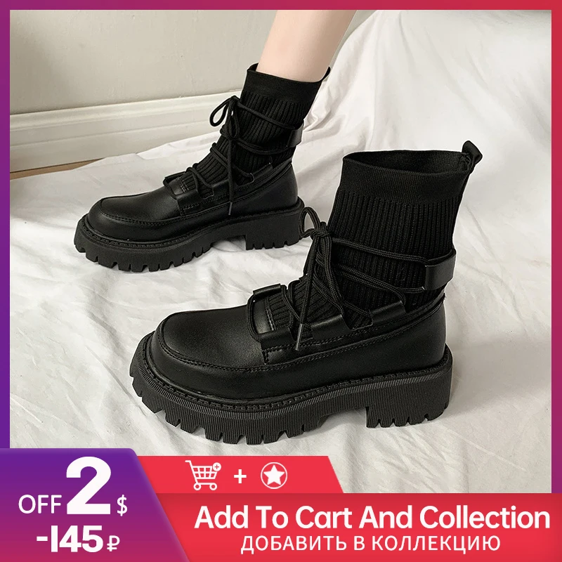 

Elastic Socks Boots Children's New Women's Shoes Autumn and Winter Korean Thick Bottom Net Red Thin Short Tube Martin Boots