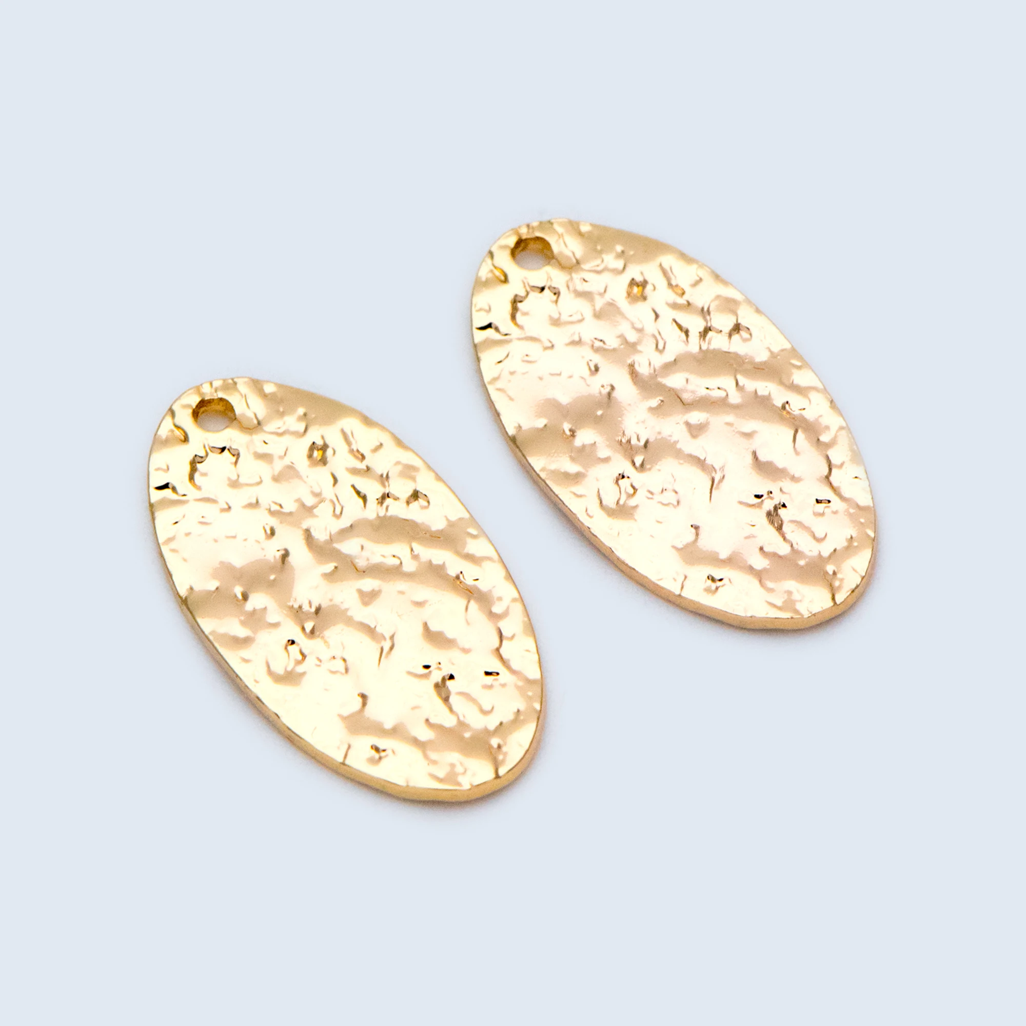 

10pcs Gold Oval Disc Pendants 19x10mm, Gold plated Brass Geometric Hammered Charms For Jewelry Making Findings DIY (GB-1423)