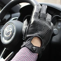 motorcycle riding deerskin gloves mens single layer thin fashion hollow new spring and autumn car driving driver leather gloves