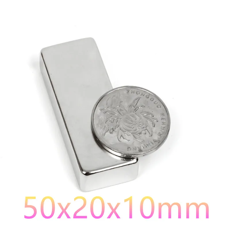 

5/20Pcs 50x20x10mm Block Magnet Strong Powerful Neodymium Magnet N35 NdFeB Rare Earth Magnet Imanes De Neodimio Magnetic